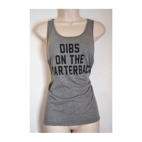 Tops - Gray Quarterback Tank Size S